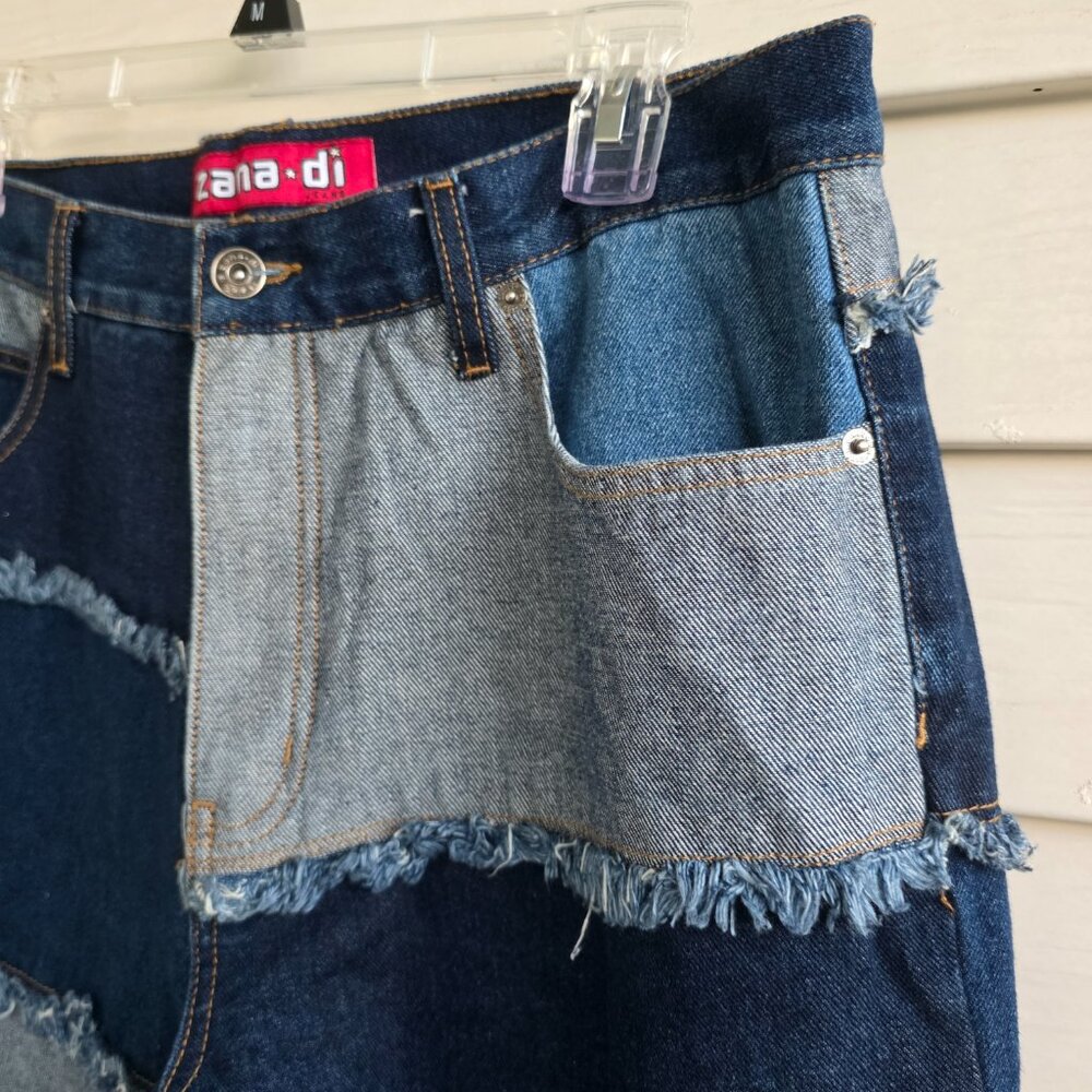 Y2K Zana Di Patchwork flare Jeans 100% Cotton - Picture 2 of 10